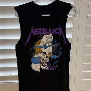 Metallica Black Sleeveless Vintage Graphic Tee size small